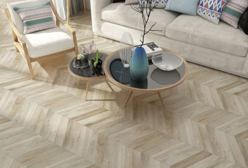 beige herribone wooden floor tile