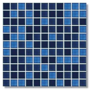 25*25mm blue ceramic glazed swimming pool mosaic tile
