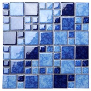 blue ceramic pool mosaic tiles