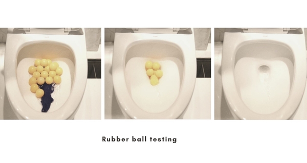 toilet rubber ball test