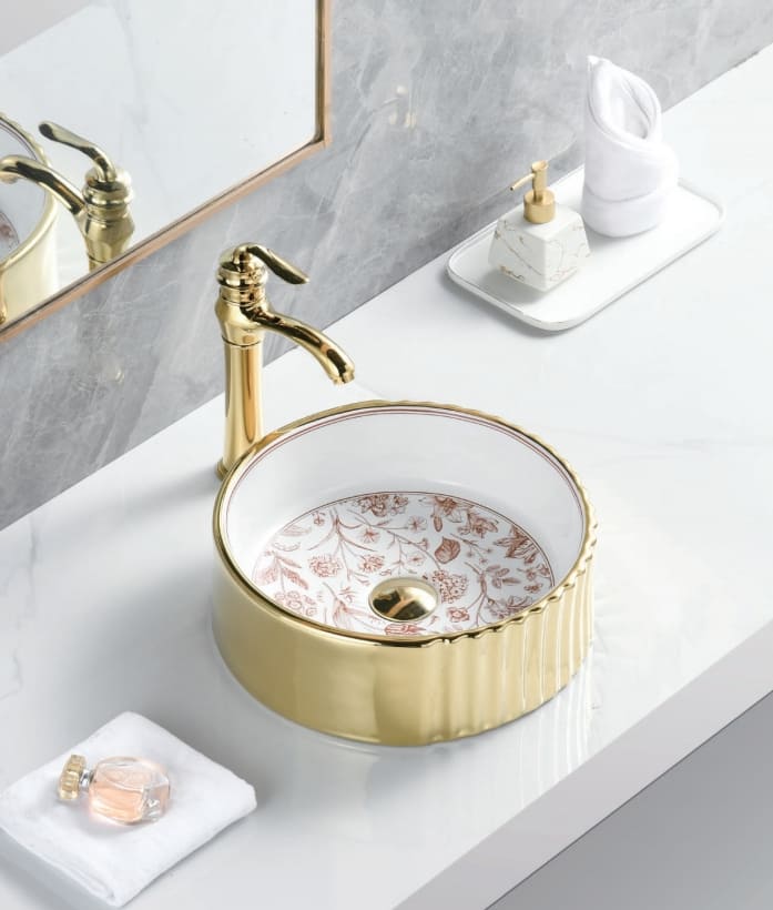 plating golden wash basin