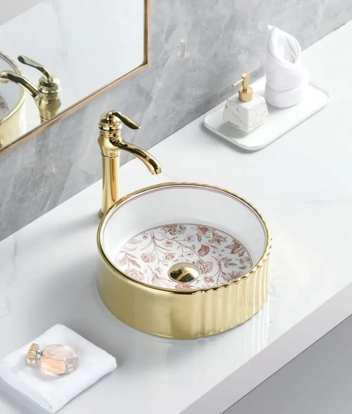 plating golden wash basin