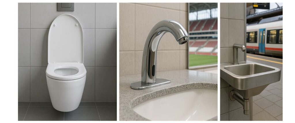 sanitaryware application in high traffic public areas