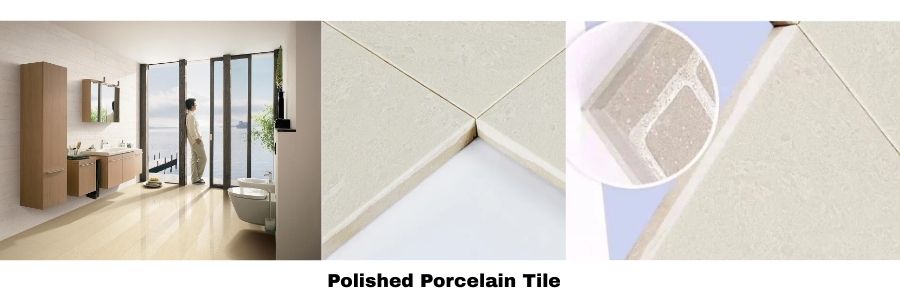 polished porcelain tile surface