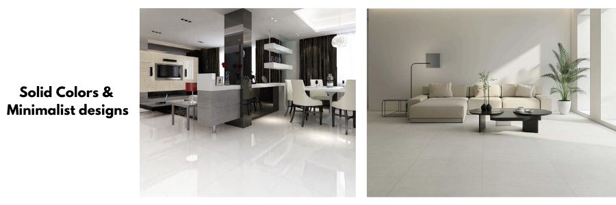 solid colors and minimalist design large porcelain tile