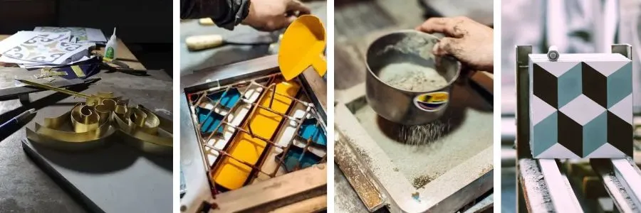 tranditional encaustic tile produce process