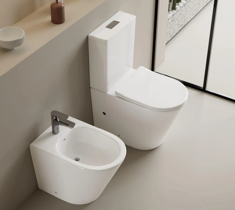 sanitary ware products in glossy white